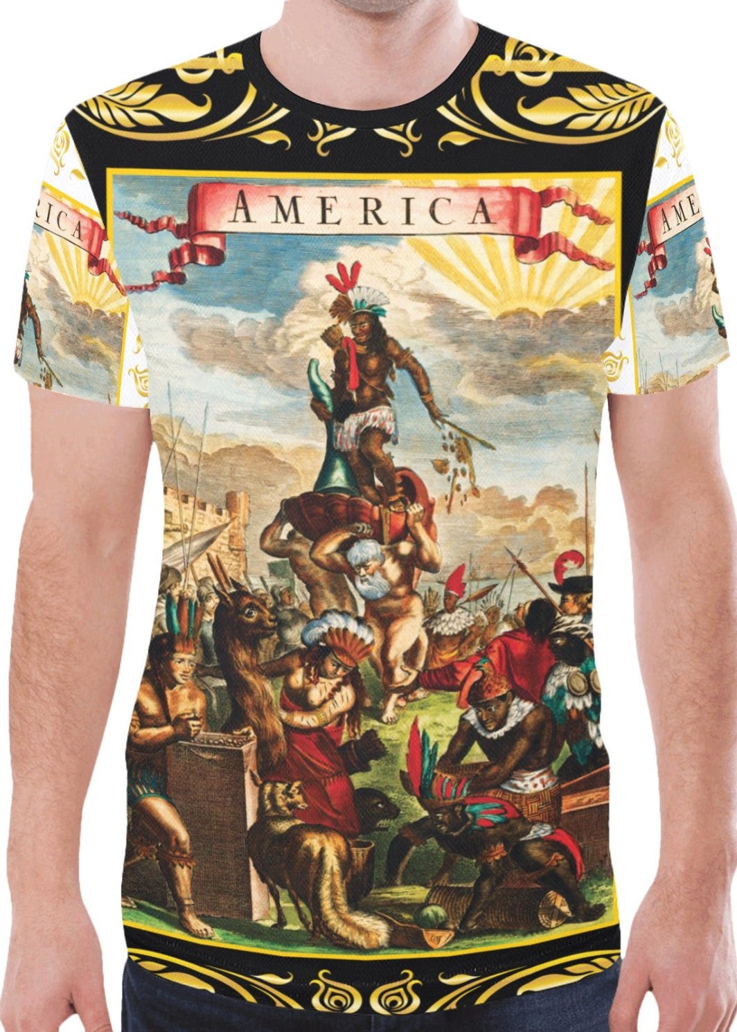 A4 America Exclusive AOP Tshirt White Sleeves