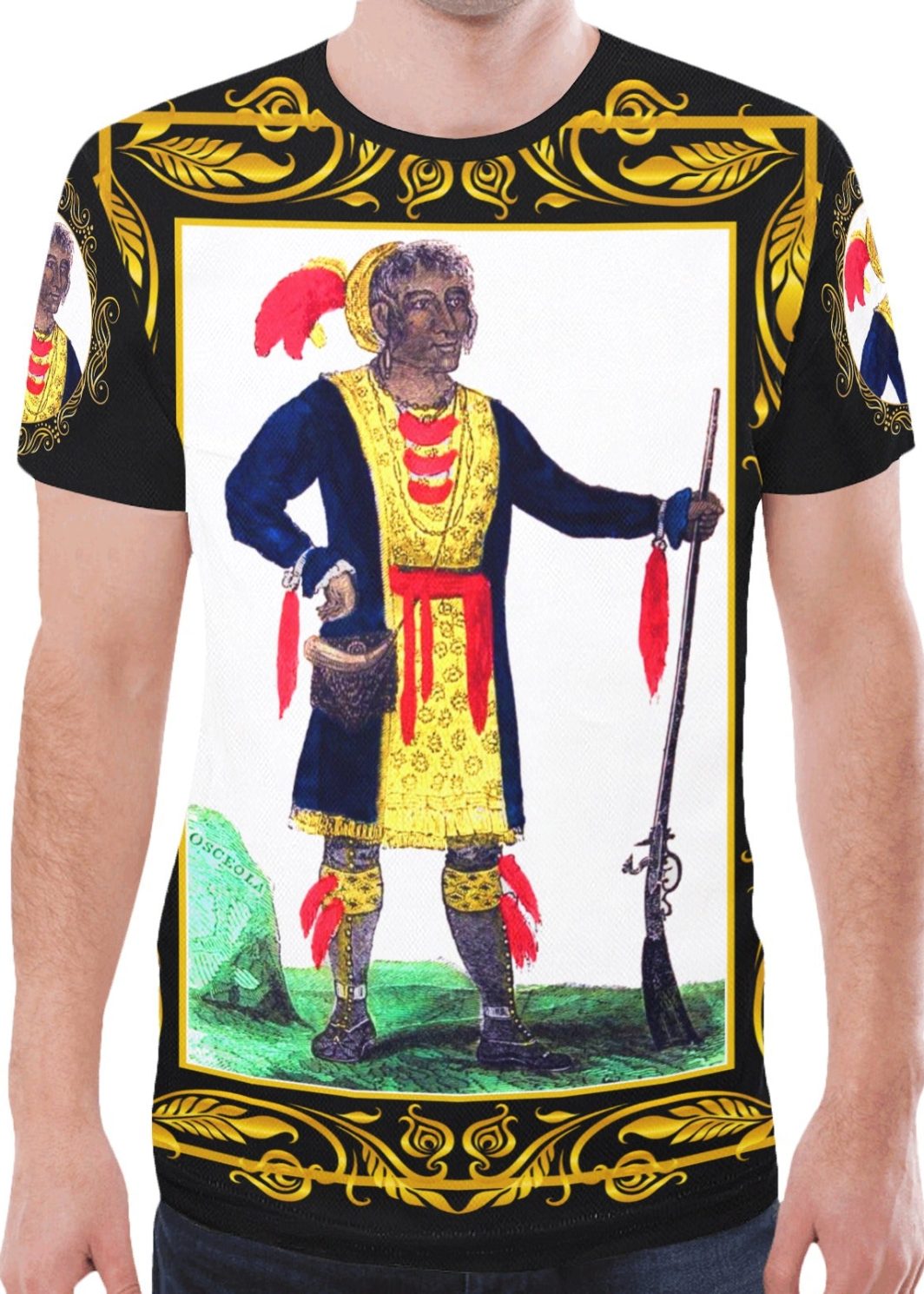 A4 War Chief Osceola AOP Tshirt Black