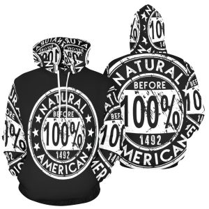 100% ORIGINAL NATURAL AMERICAN WHITE HOODIE