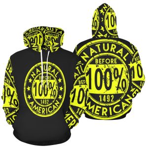 100% ORIGINAL NATURAL AMERICAN YELLOW/BLACK HOODIE