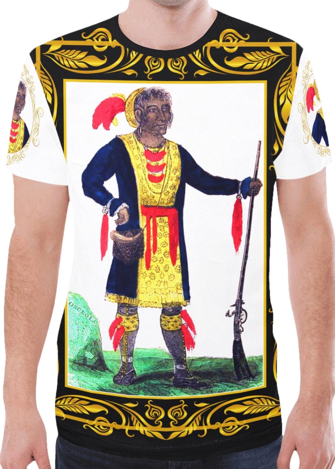 A4 War Chief Osceola AOP Tshirt BW