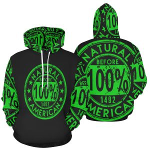 100% ORIGINAL NATURAL AMERICAN GREEN/BLACK HOODIE