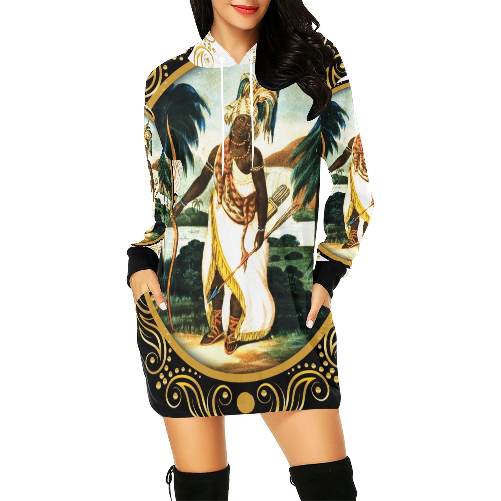 12x16-a4-2 All Over Print Hoodie Mini Dress (Model H27)