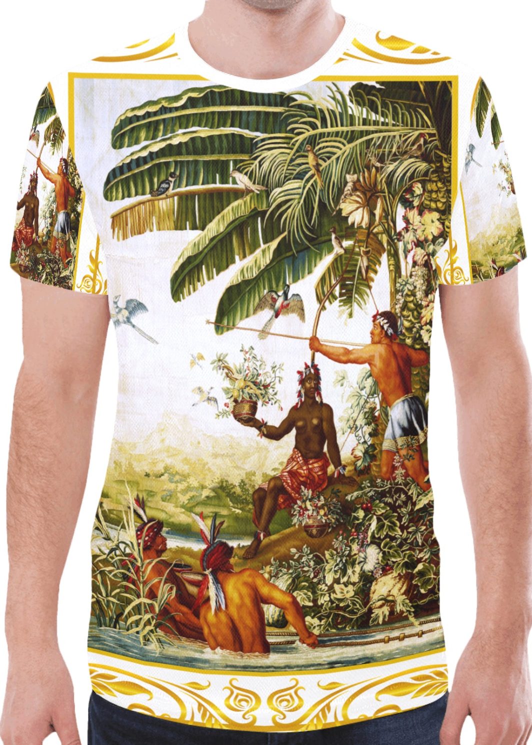 A4 AMERICAN PARADISE AOP WHITE New All Over Print T-shirt for Men (Model T45)