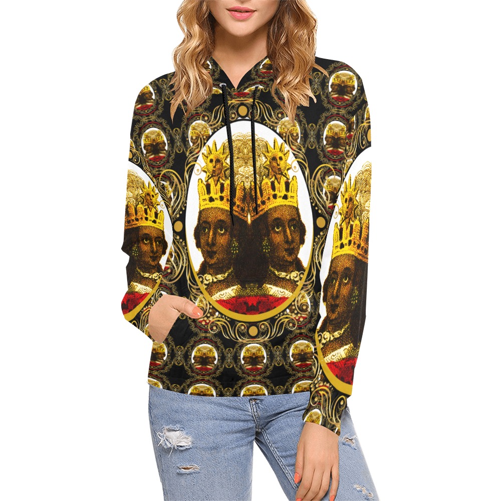 Empress Black Hoodie 2022 All Over Print Hoodie for Women (USA Size) (Model H13)