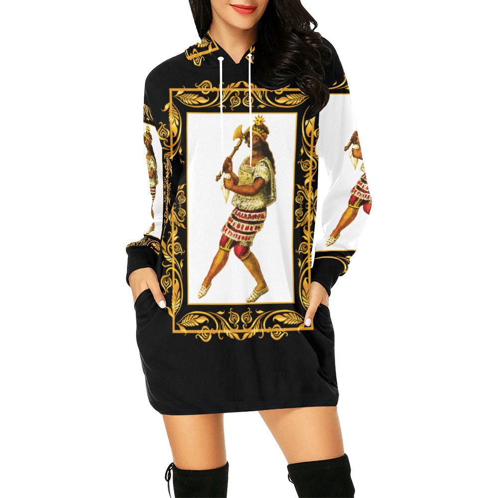 Empress  Mama Uqllu Hoodie Mini Dress 2022 01 All Over Print Hoodie Mini Dress (Model H27)