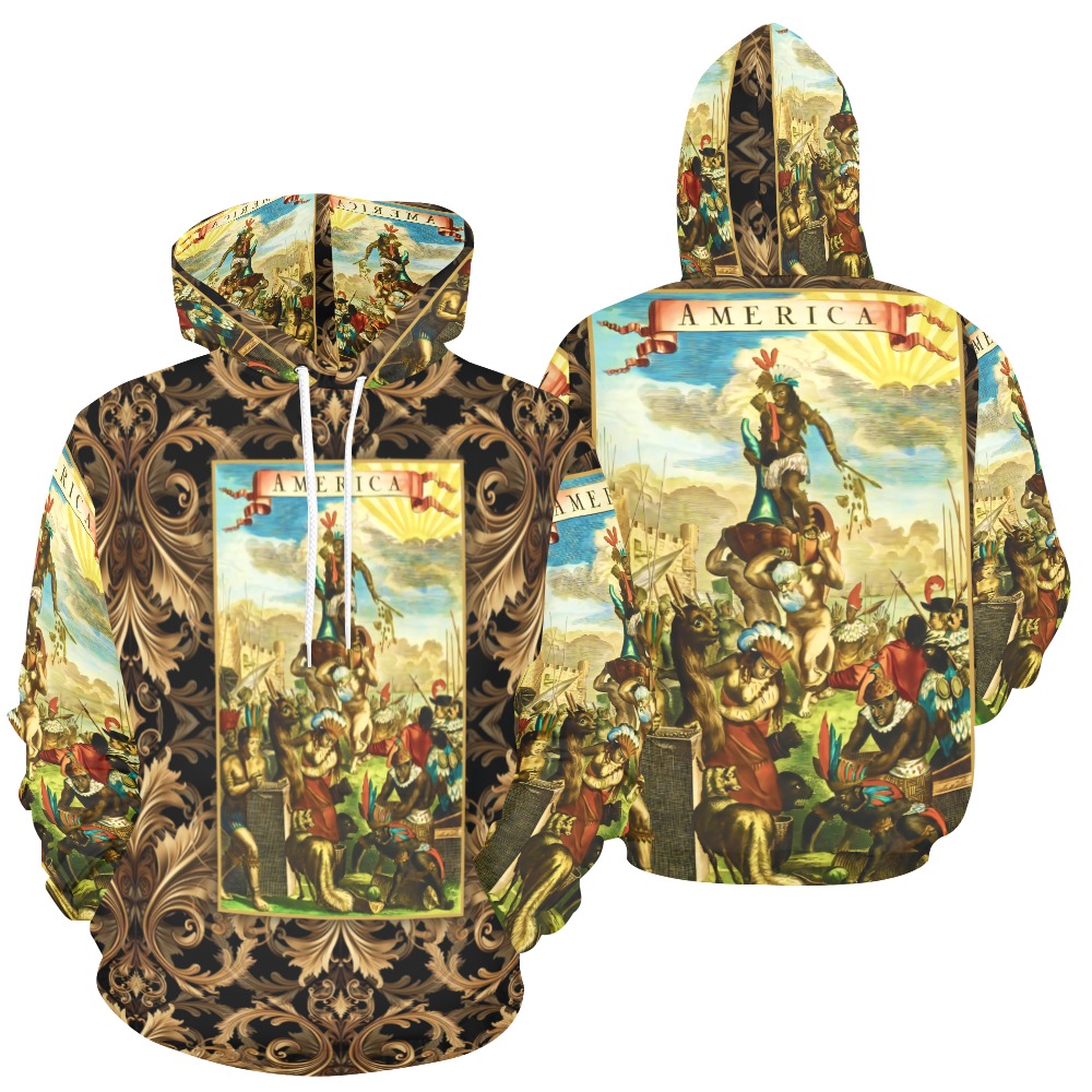 AMERICA-2024 All Over Print Hoodie for Men (USA Size) (Model H13)