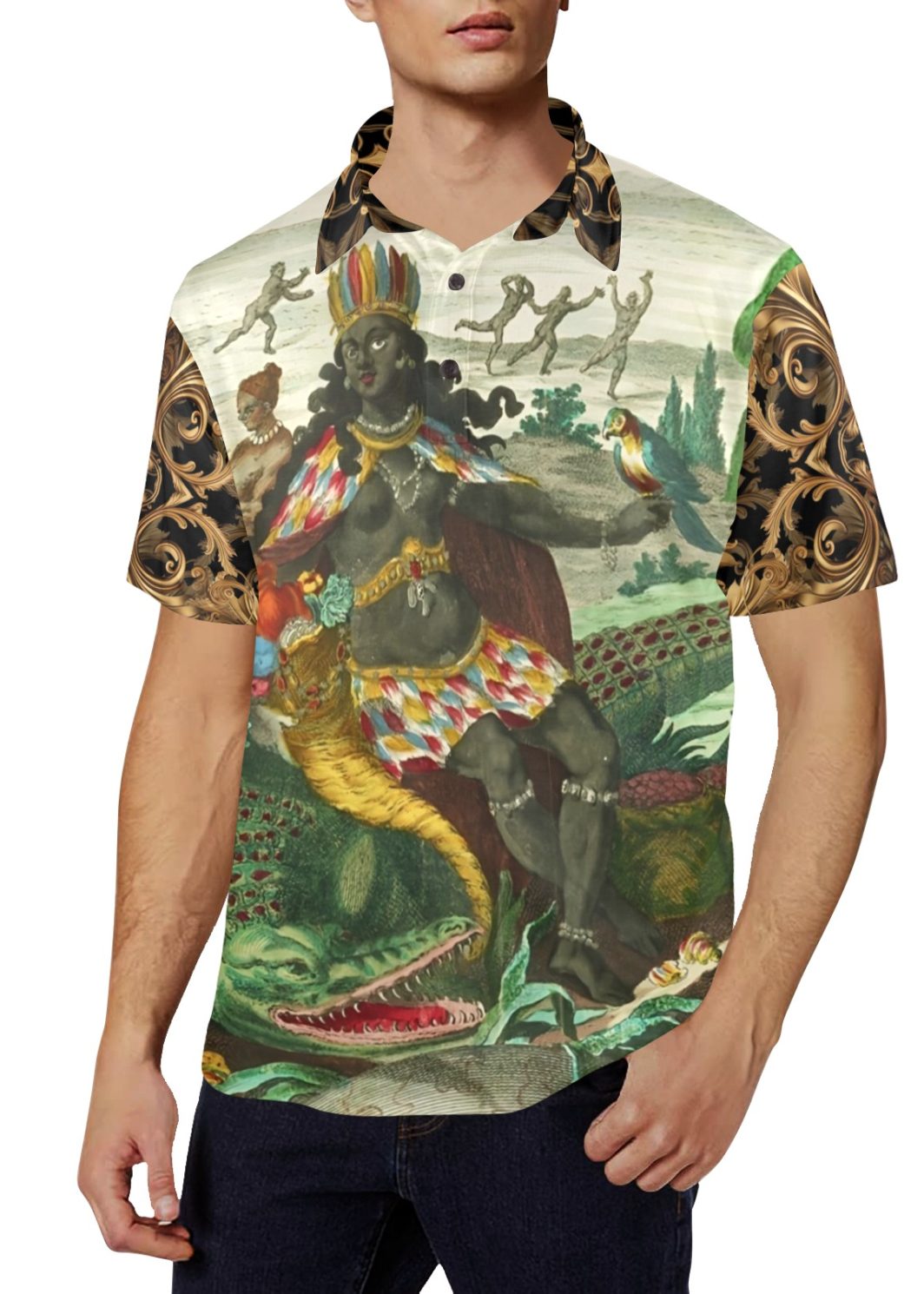 AMERICA-2024-EXCLUSIVE-1-polo Men's All Over Print Polo Shirt (Model T55)