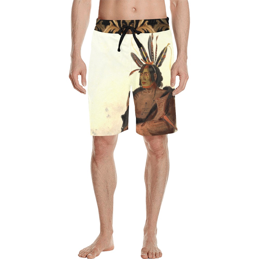 Arrikara Warrior Pachtuwa-Chta-ready Men's All Over Print Casual Shorts (Model L23)