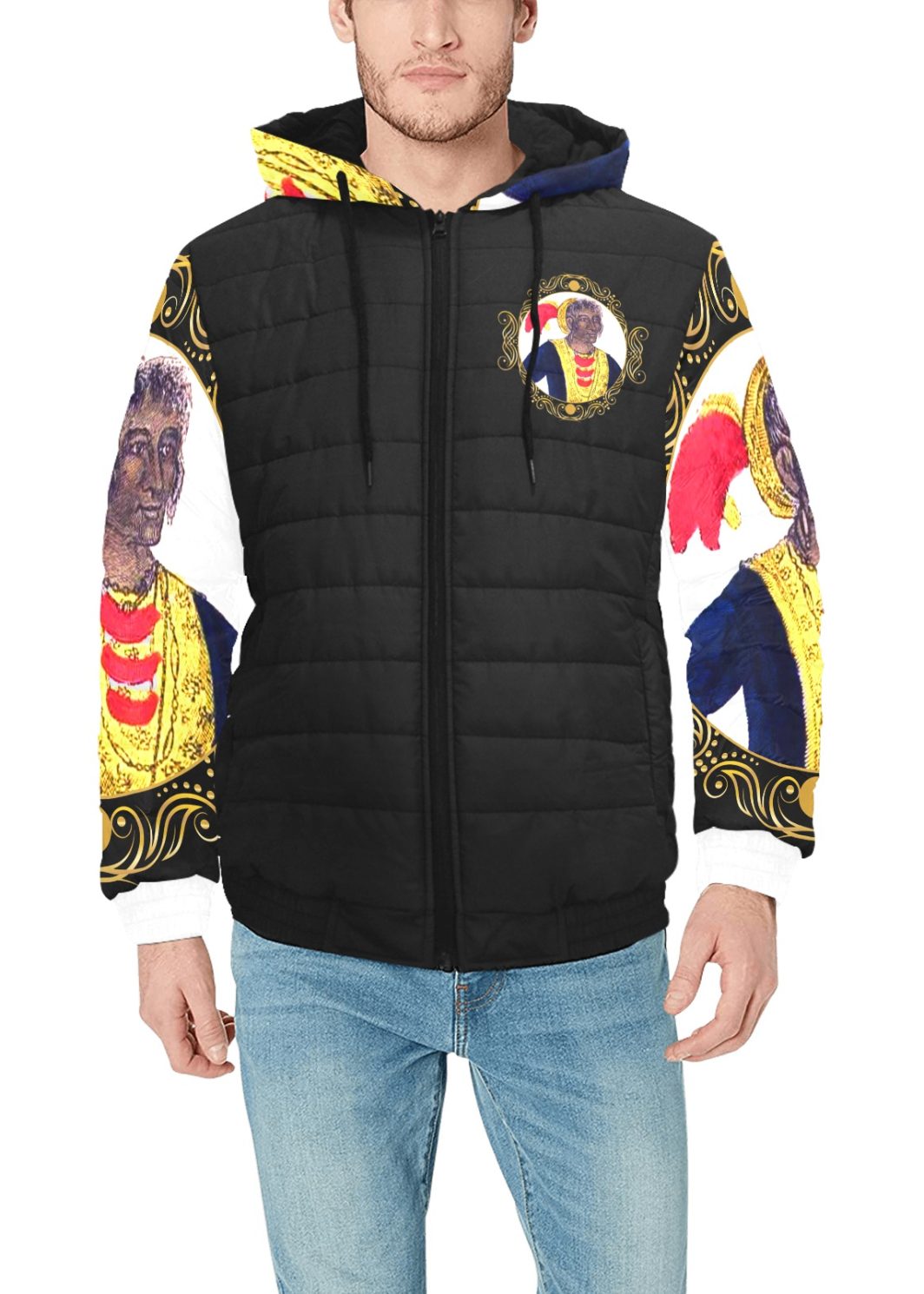 A4 OSCEOLA WARCHIEF PJ HOODIE Men's Padded Hooded Jacket (Model H42)
