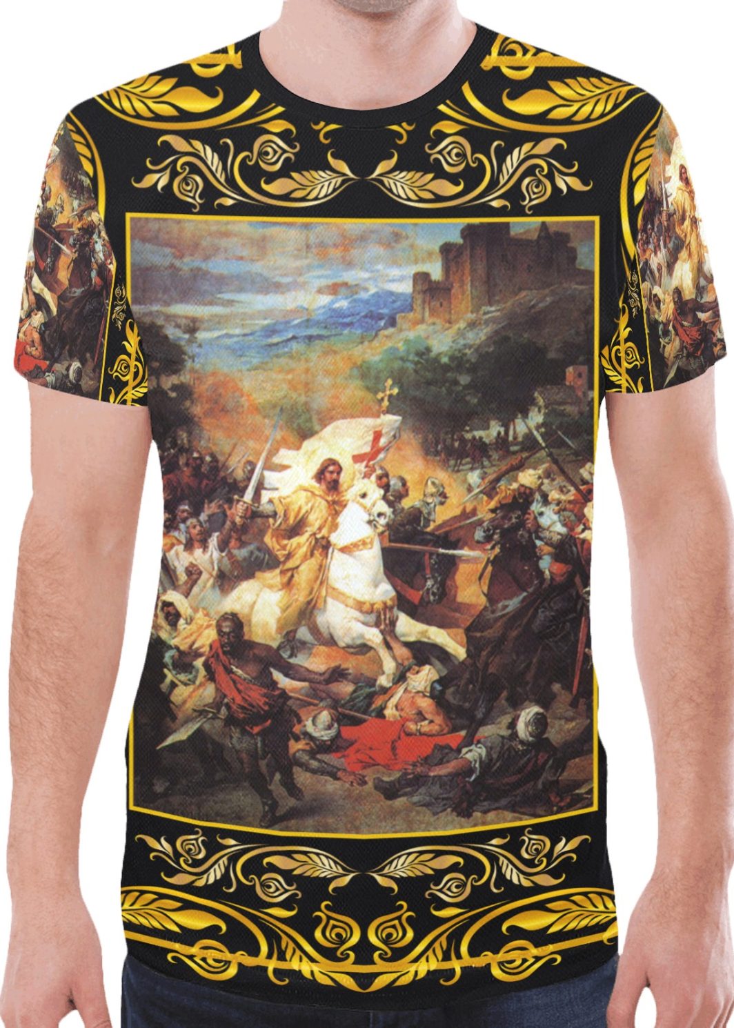 Matamoros AOP Tshirt Black New All Over Print T-shirt for Men (Model T45)