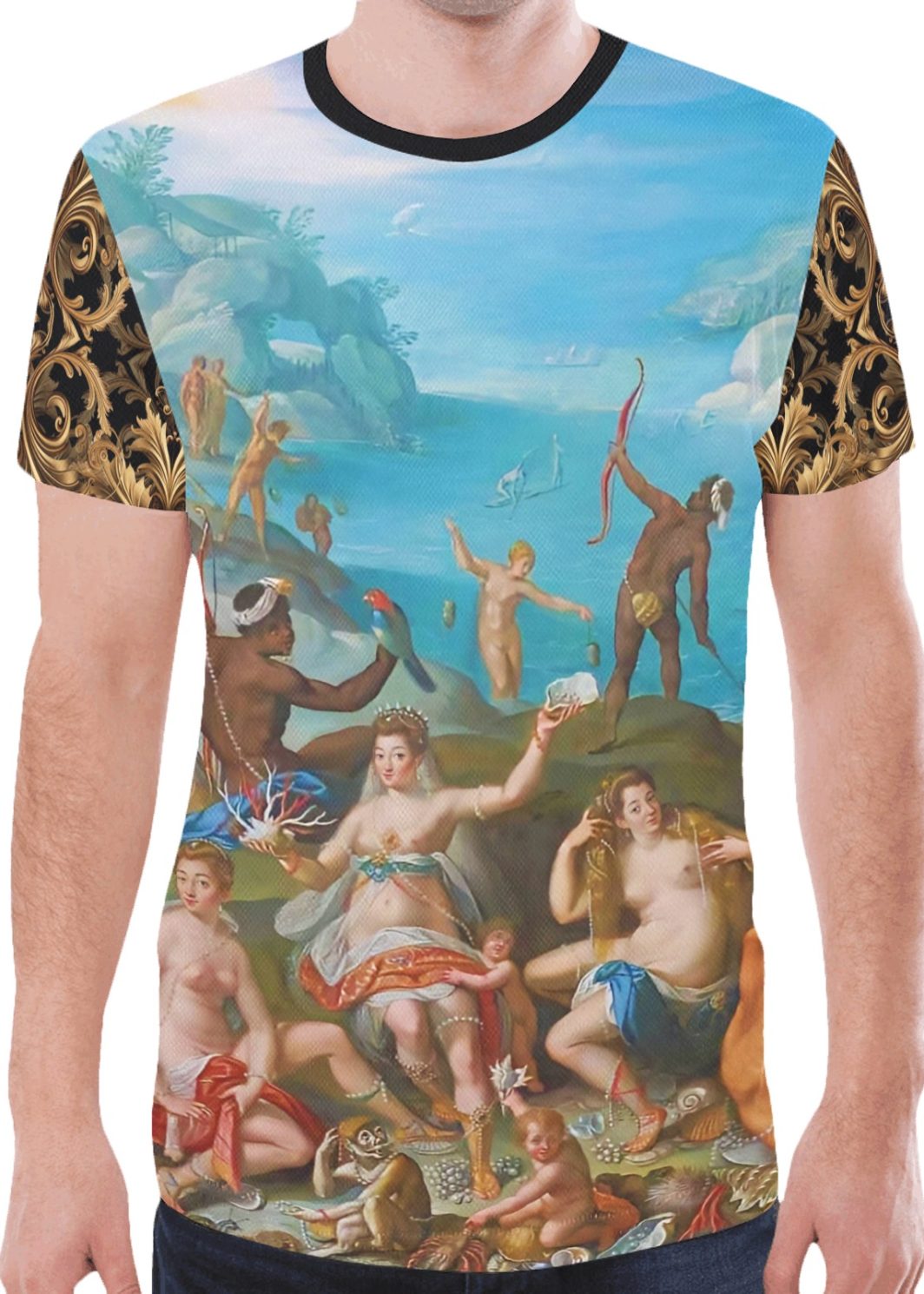 America-Allegory New All Over Print T-shirt for Men (Model T45)