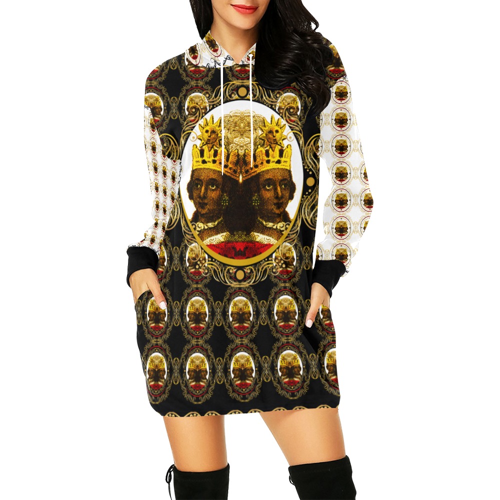 royalty-4-layered-1 All Over Print Hoodie Mini Dress (Model H27)