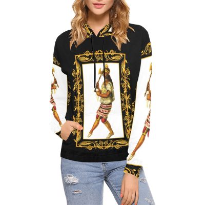 Empress Uqllu Black Hoodie 2022 All Over Print Hoodie for Women (USA Size) (Model H13)