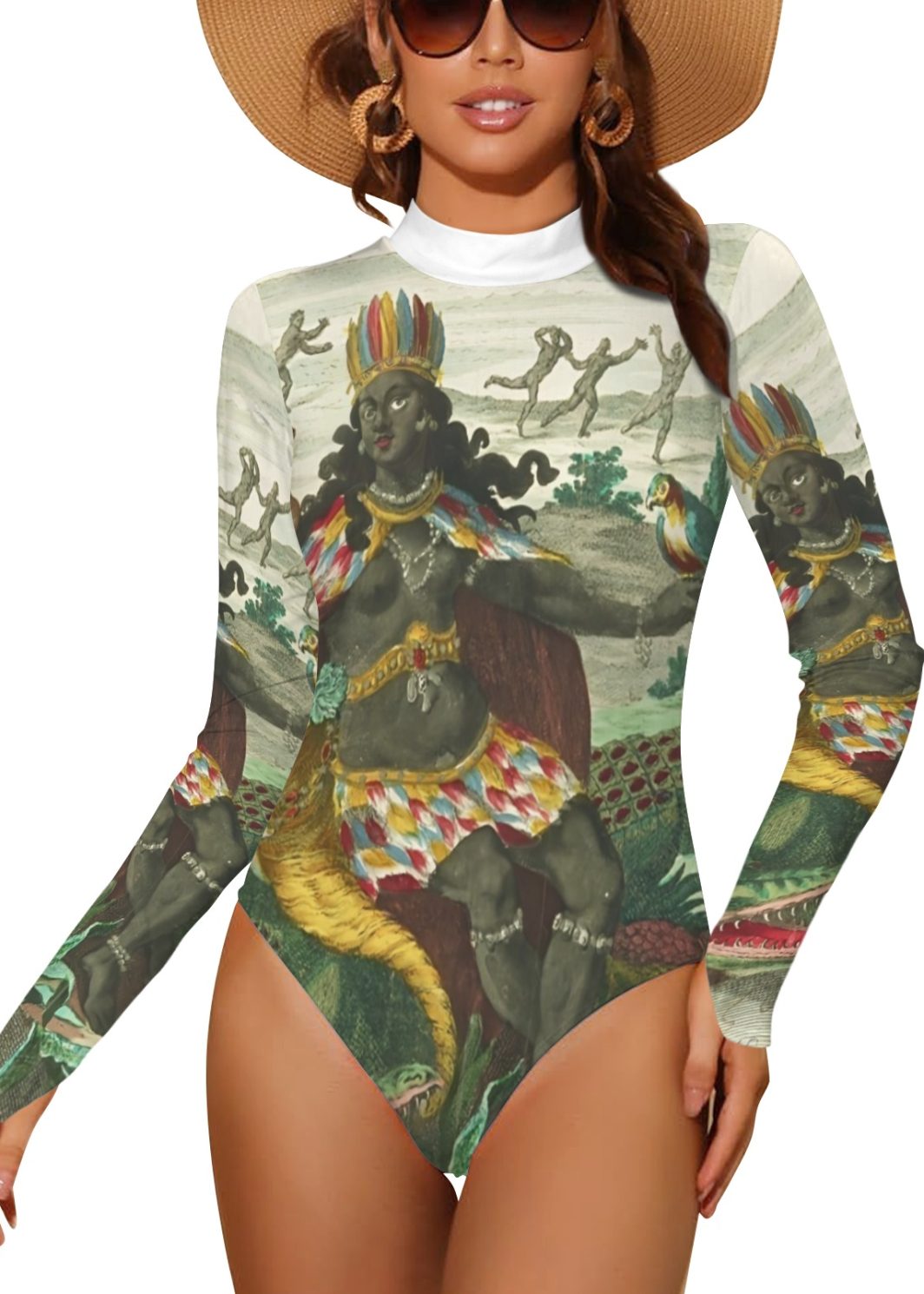 AMERICA EXCLUSIVE-onepiece-longsleeve Backless Long Sleeve One-Piece Swimsuit (Model S60)