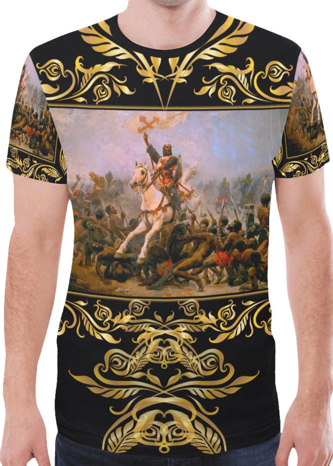 Matamoros AOP Tshirt Black New All Over Print T-shirt for Men (Model T45)