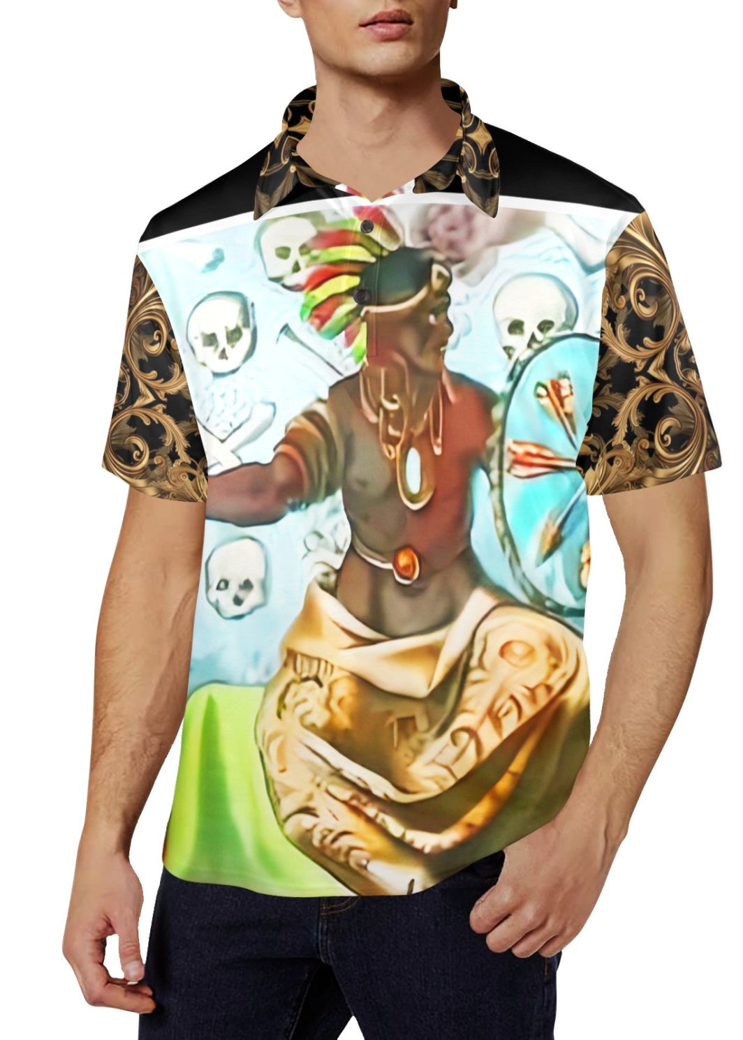 AMERICA-2024-WANKATANKA-polo Men's All Over Print Polo Shirt (Model T55)