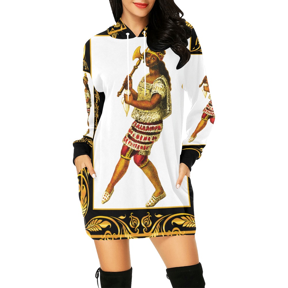 Empress  Mama Uqllu Hoodie Mini Dress 2022 All Over Print Hoodie Mini Dress (Model H27)