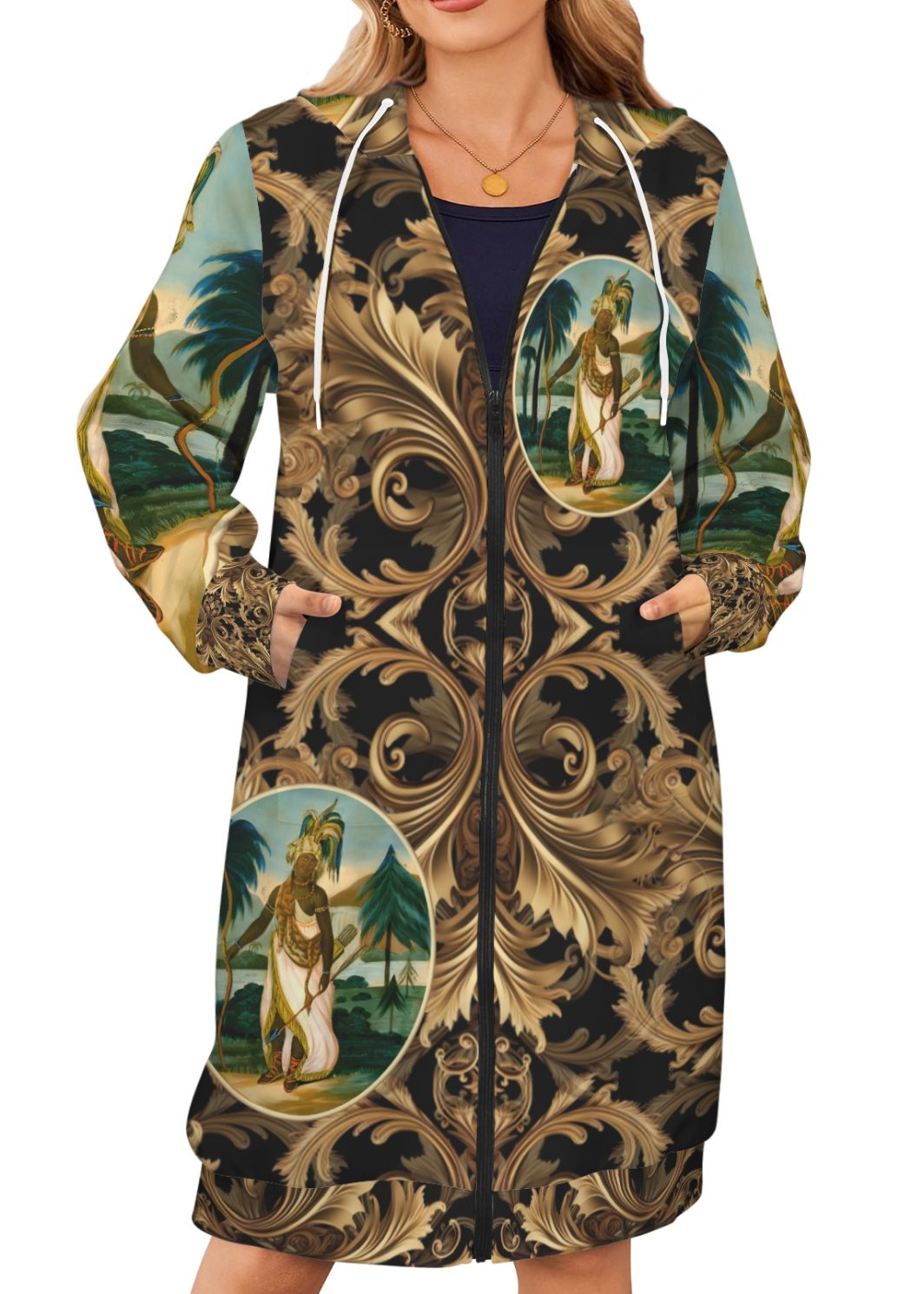 EOA EXCLUSIVE Women's Long Hooded Coat (Model H72)