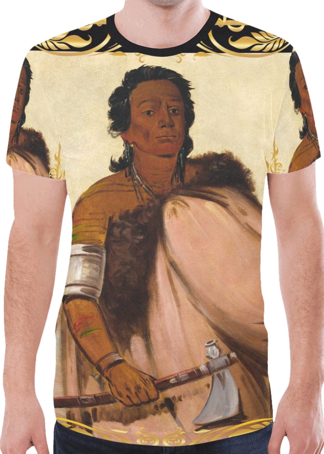 A4 AH’-SHO-COLE ROTTEN FOOT A NOTED WARRIOR BLACK COLLAR New All Over Print T-shirt for Men (Model T45)