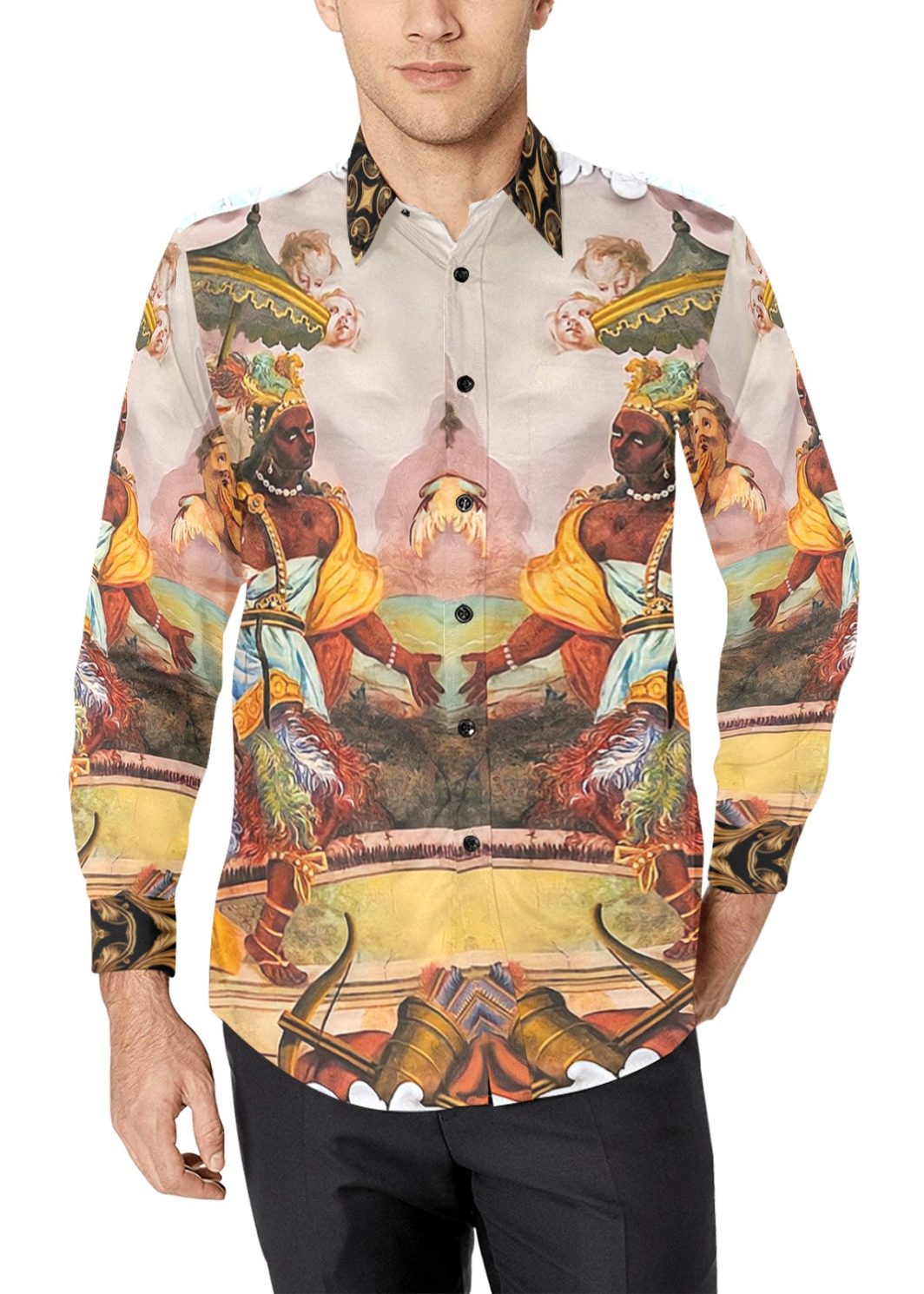 AMERICA-Exclusive-2024-READY-Fresco Men's All Over Print Casual Dress Shirt (Model T61)