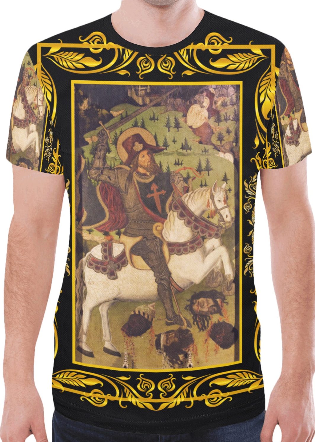Matamoros AOP Tshirt Black New All Over Print T-shirt for Men (Model T45)