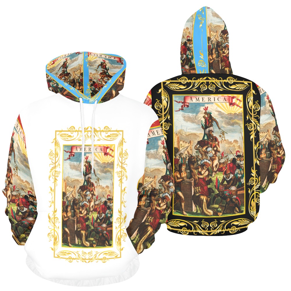 A4 America Hoodie RBWB All Over Print Hoodie for Men (USA Size) (Model H13)