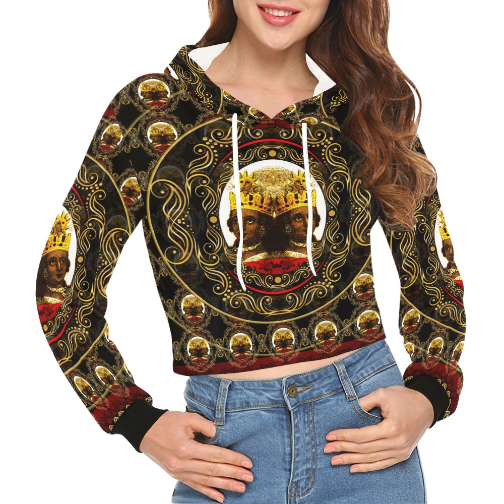 New All Over Print Crop Hoodie for Women (Model H22)
