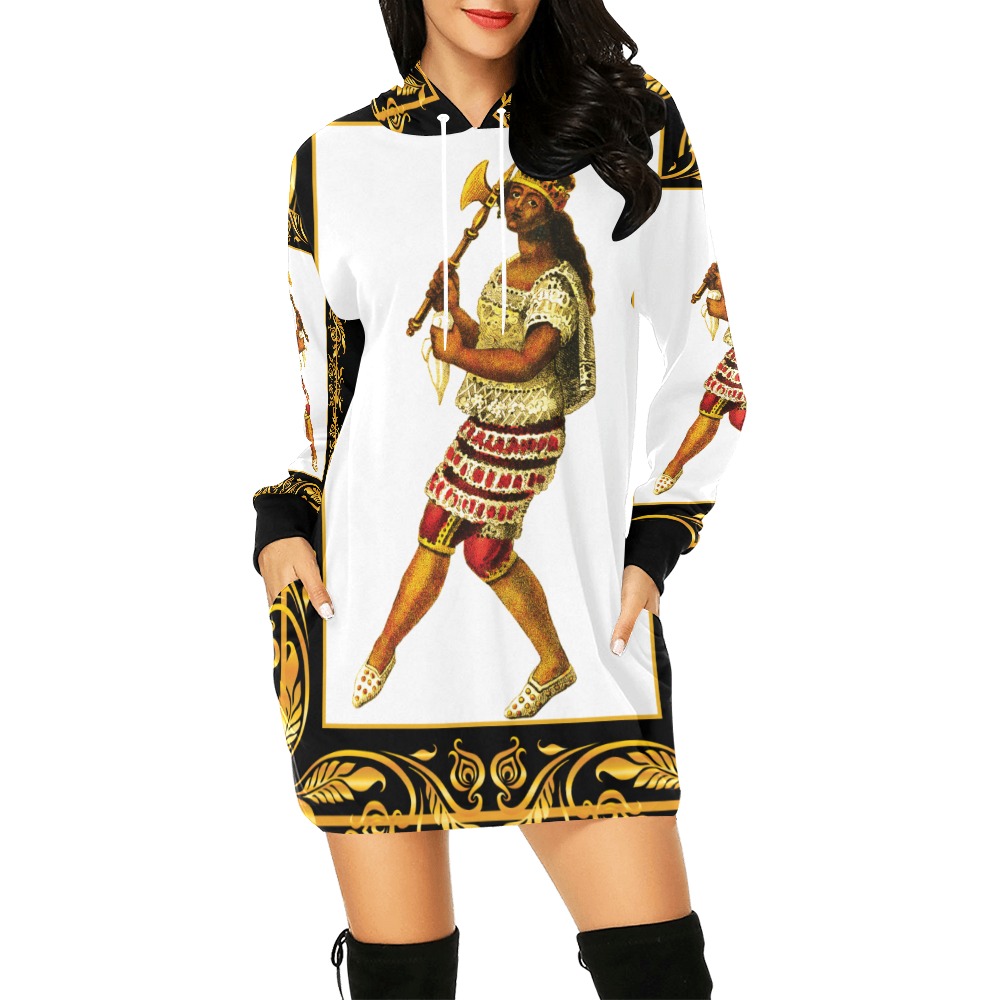 Empress  Mama Uqllu Hoodie Mini Dress 2022 All Over Print Hoodie Mini Dress (Model H27)