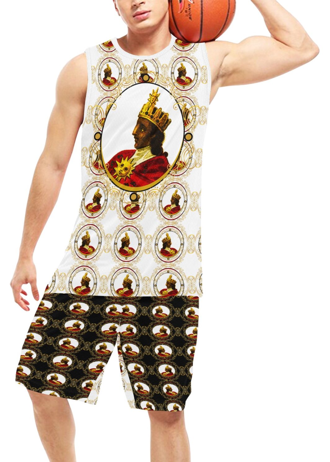 A4 Emperor BW Shorts & Sleeveless Shirt Basketball Uniform with Pocket
