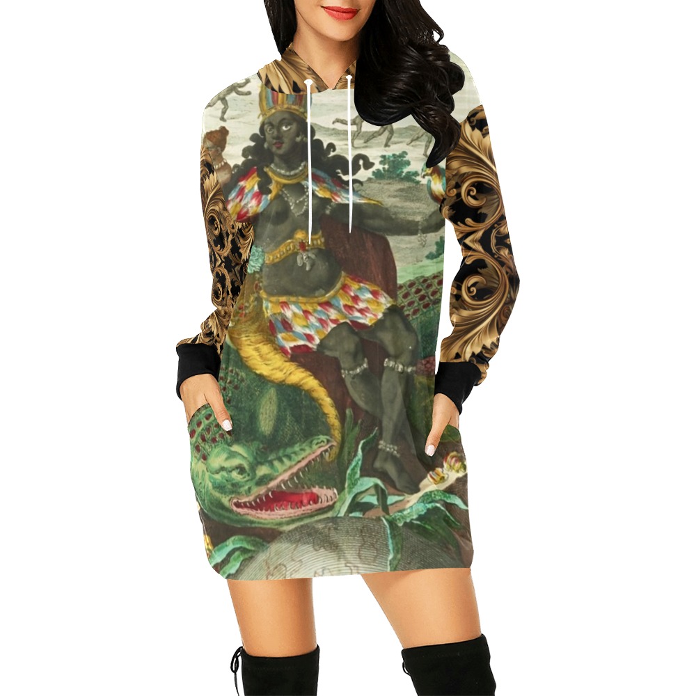 AMERICA-2024-READY-HOODIE-DRESS All Over Print Hoodie Mini Dress (Model H27)