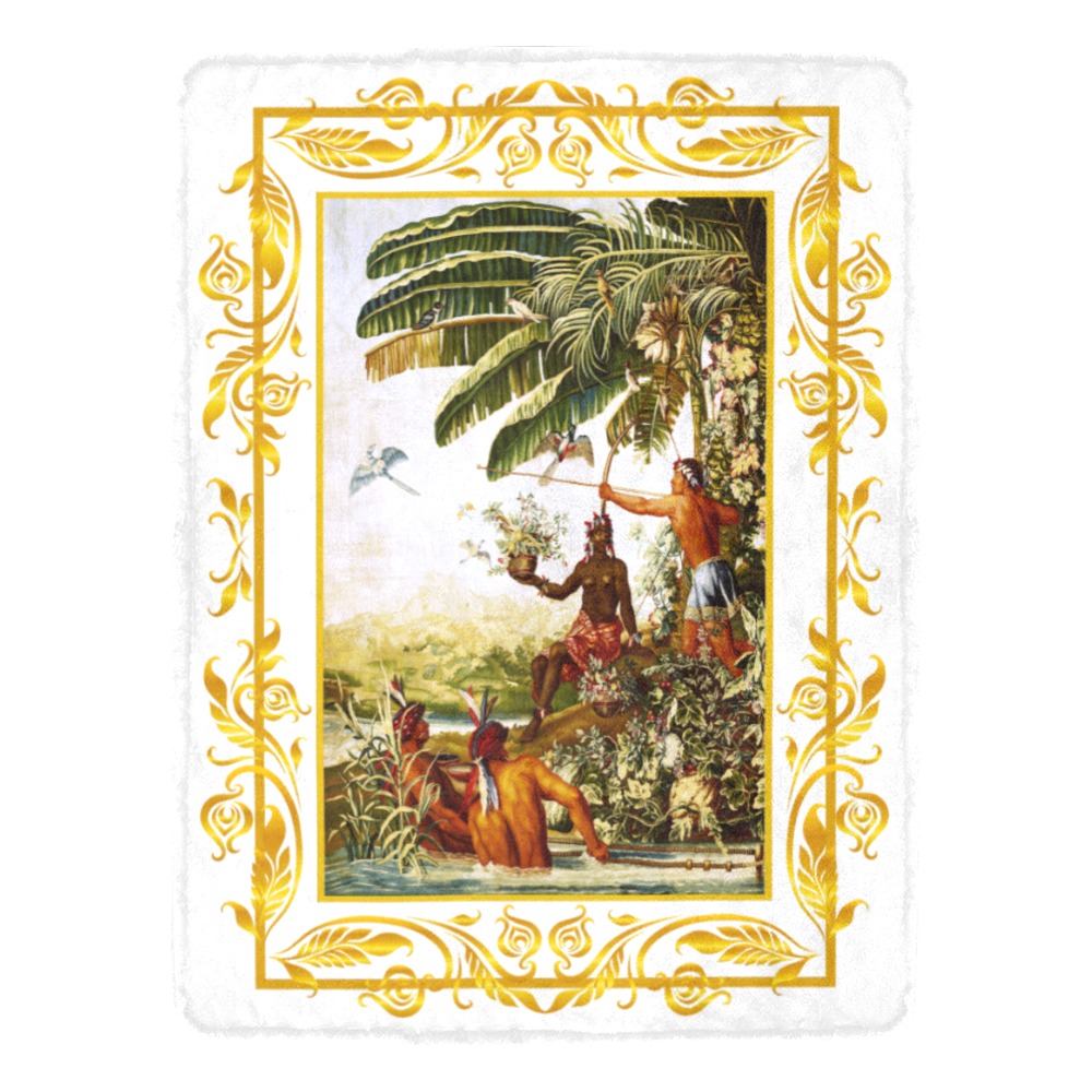 AMERICAN PARADISE BLANKET 60x80 WHITE Ultra-Soft Micro Fleece Blanket 60"x80"