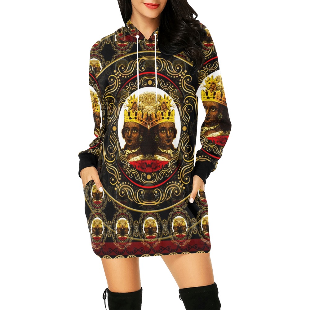 Empress Royalty Hoodie Mini Dress 2022 All Over Print Hoodie Mini Dress (Model H27)