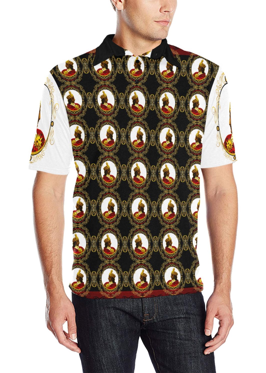 A4 Emperor AOP Polo Shirt Men's All Over Print Polo Shirt (Model T55)