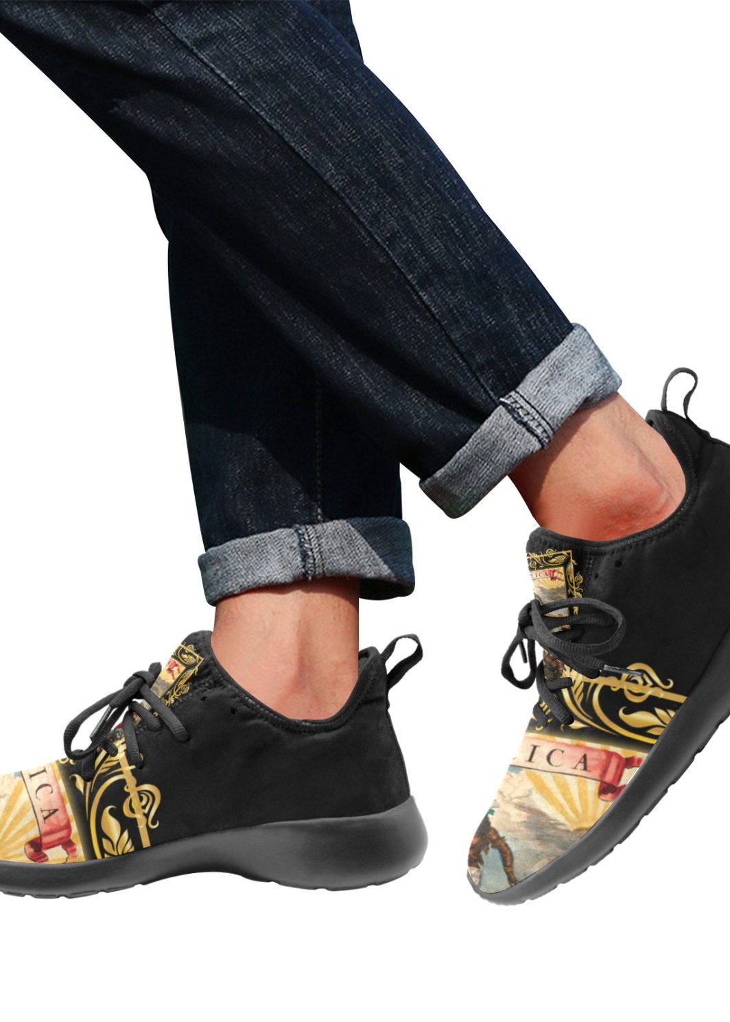 AMERICA EXCLUSIVE Men's One-Piece Vamp Sneakers (Model  67502)