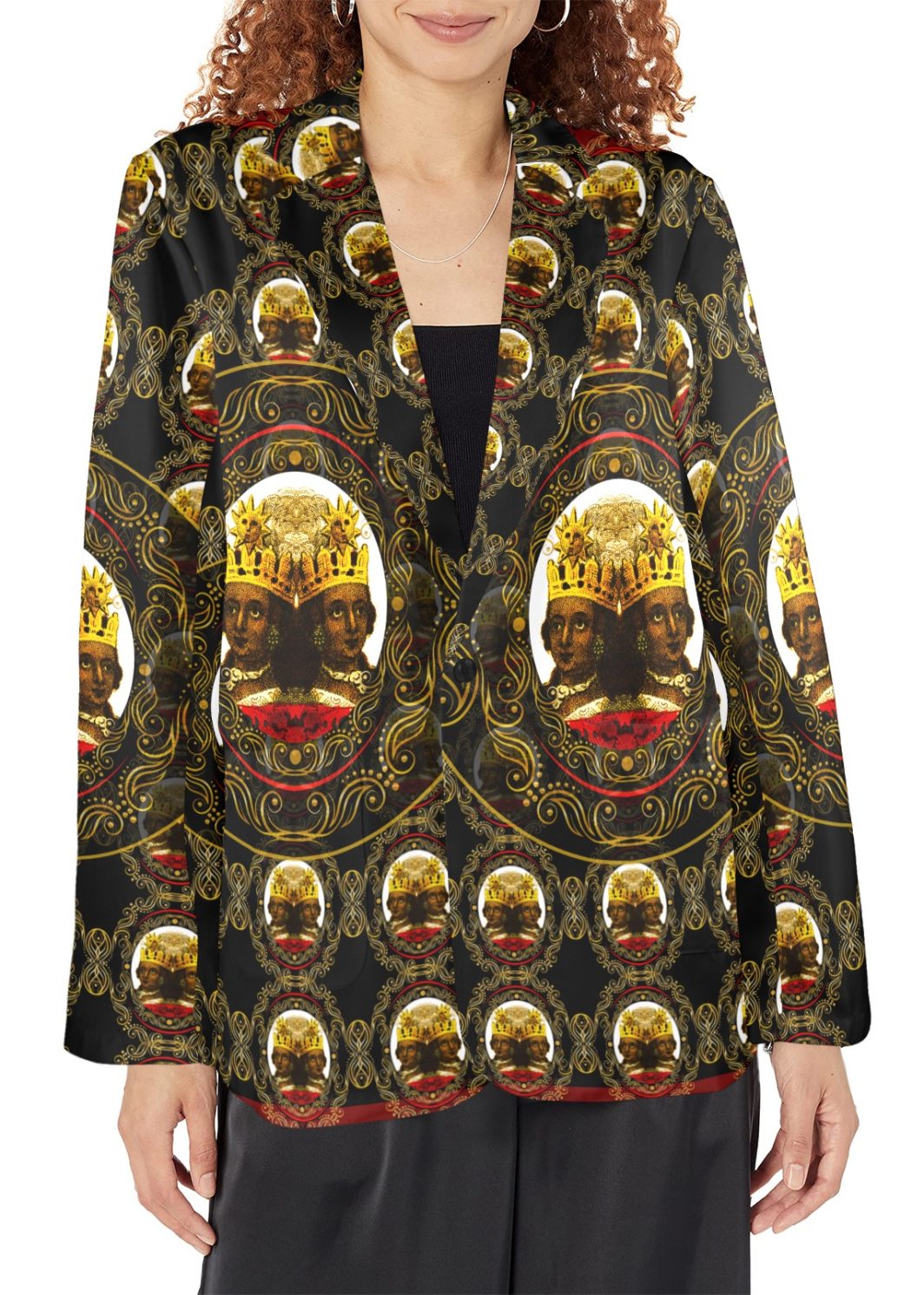 Empress-2024-update-1-blazer Women's All Over Print Blazer (Model H64)