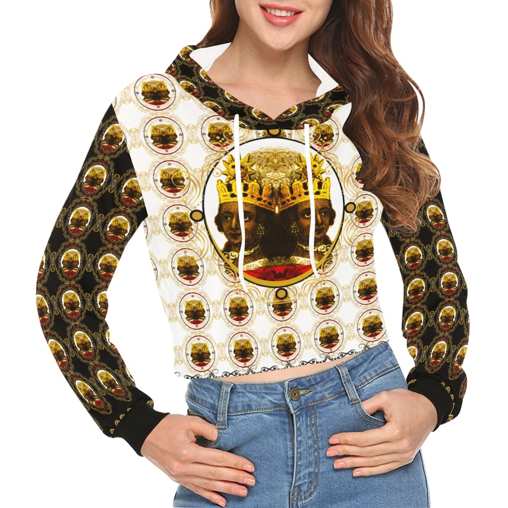 New All Over Print Crop Hoodie for Women (Model H22)