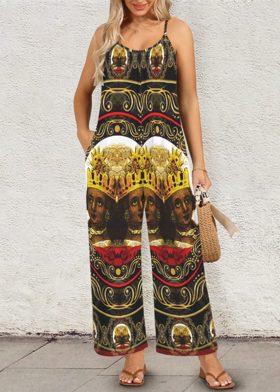 Empress Wide Leg Jumpsuit Pleated Cami Pocket Wide Leg Jumpsuit