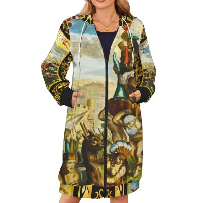 America Exclusive Long Hooded Coat 2 Women's Long Hooded Coat (Model H72)